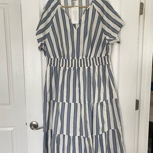 BloomChic Striped Blue and White Blouse